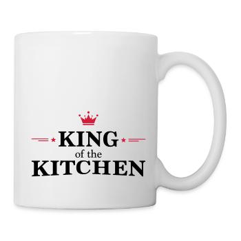 Tablier de cuisine pour homme - Mug blanc - blanc - Droite