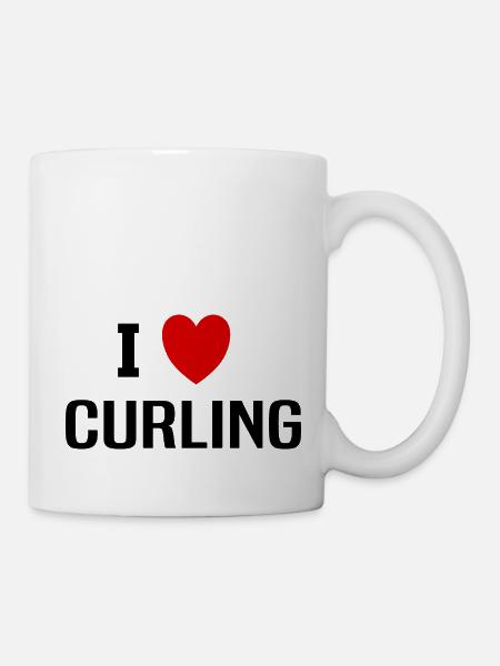 Ich liebe Curling - Tasse - Weiß