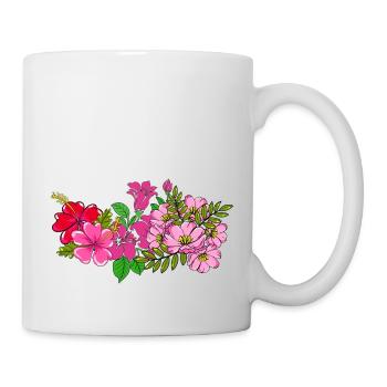 Bouquet de fleurs sauvages rose - Mug blanc - blanc - Droite
