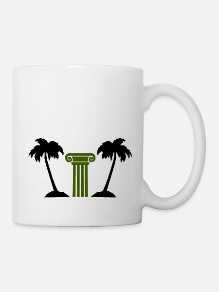 palmen säule - Tasse - Weiß