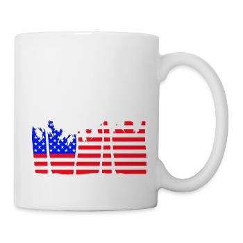 USA Flagge Palmen Sterne und Streifen Amerika Cool - Tasse - Weiß - Rechts