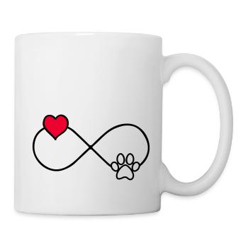 hundepfote love forever - Tasse - Weiß - Rechts