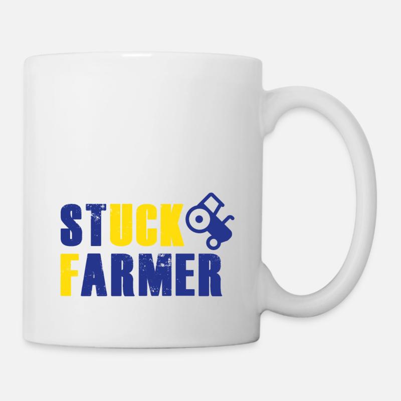 STUCK FARMER BLUE YELLOW - Mug - white