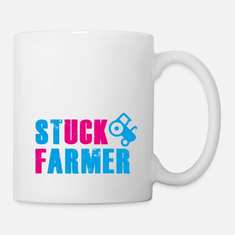 STUCK FARMER BLUE PINK - Mug - white