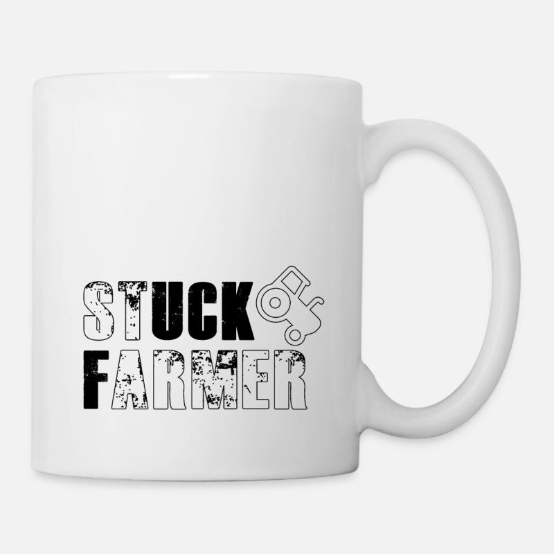 STUCK FARMER OUTLINE BLACK - Mug - white