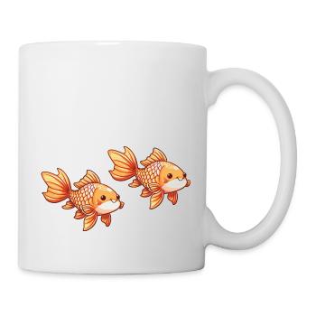 Bande dessinée Poisson Rouge - Mug blanc - blanc - Droite