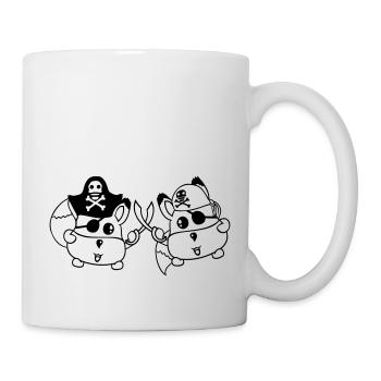 2 petit pirate mignon renards oeil sabre duel - Mug blanc - blanc - Droite