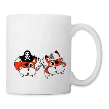 2 petit pirate mignon renards oeil sabre duel - Mug blanc - blanc - Droite