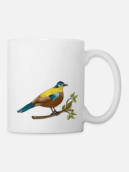 Bunter Vogel - Tasse - Weiß