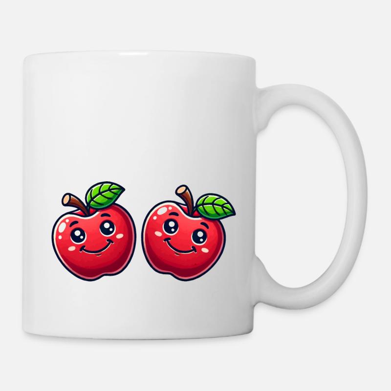 Äpfel - Tasse - Weiß