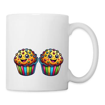 muffin cartoon 2 - Tasse - Weiß - Rechts