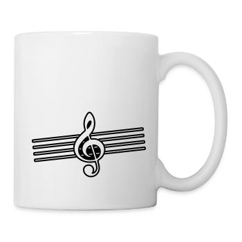 Notenschlüssel Symbol Musik - Tasse - Weiß - Rechts