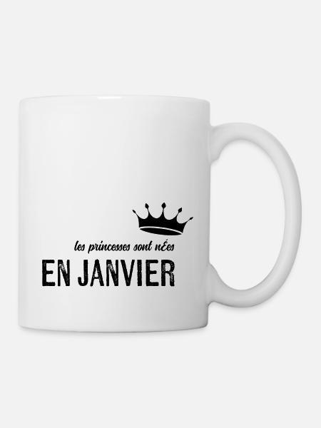 Prinzessinnen werden im Januar geboren Geburtstag - Tasse - Weiß