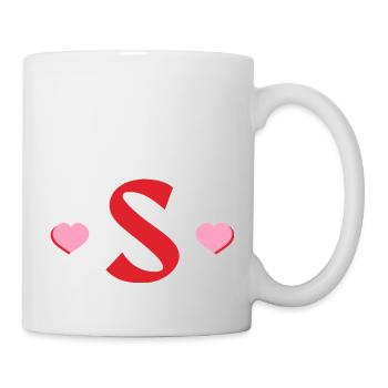 Lettre s cœurs rouges - Mug blanc - blanc - Droite