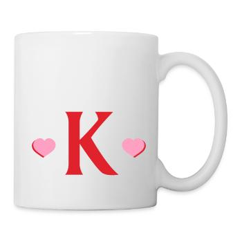 Letter k red hearts - Mug - white - Right
