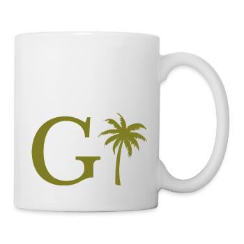 Lettre g vert Palm - Mug blanc - blanc - Droite