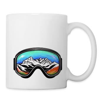 Ski Brille Symbol Berge - Tasse - Weiß - Rechts