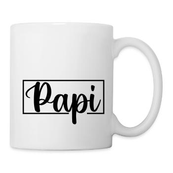 Papa Papi Vater Tochter Sohn Vatertag Männer Shirt - Tasse - Weiß - Rechts