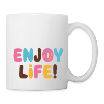 GENIESSEN SIE DAS LEBEN MIT DONUTS - Tasse - Weiß - Rechts