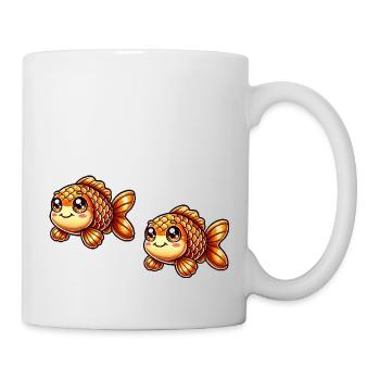 Bande dessinée Poisson rouge 2 - Mug blanc - blanc - Droite