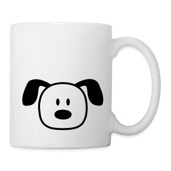 Dog Face Small Happy Pet Head Cute - Mug - white - Right