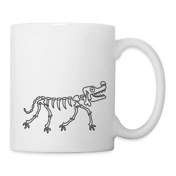Dog Skeleton Bone Halloween Horror Cartoon Cool - Mug - white - Right