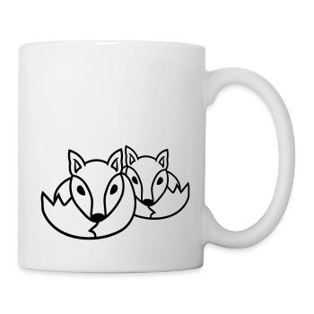 2 Foxes Friends Red Fox Two Wild Animals Team - Mug - white - Right