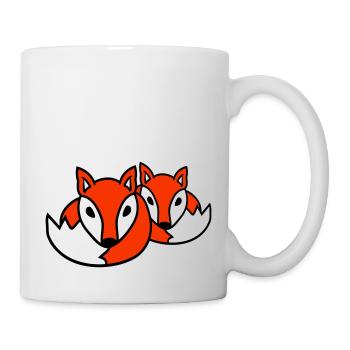 2 Foxes Friends Red Fox Two Wild Animals Team - Mug - white - Right