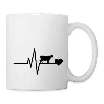 t Cow Farmer Heartbeat - Mug - white - Right
