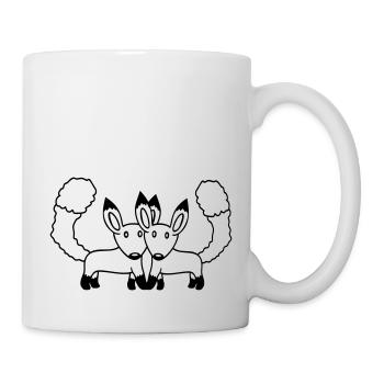 2 Foxes Couple In Love Two Friends Love Team Cute - Mug - white - Right