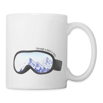 À travers les yeux d’un skieur, vintage - ski alpin - Mug blanc - blanc - Droite