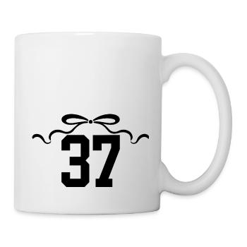 Numéro 37 noeud - 37e anniversaire - Mug blanc - blanc - Droite