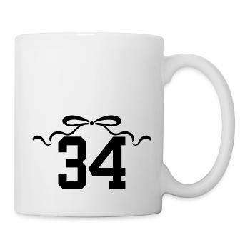Numéro 34 noeud - 34e anniversaire - Mug blanc - blanc - Droite