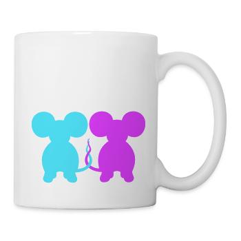 2 Mäuse Paar Zwei Verliebt Valentinstag Frau Mann - Tasse - Weiß - Rechts