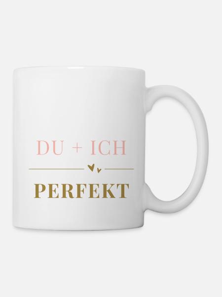 DU + ICH valentinsgeschenk liebe partnerschaft - Tasse - Weiß