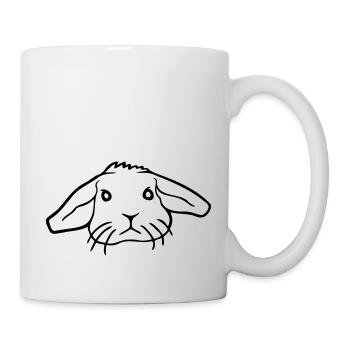 Hase Kaninchen Häschen Nagetier Kleintier niedlich - Tasse - Weiß - Rechts