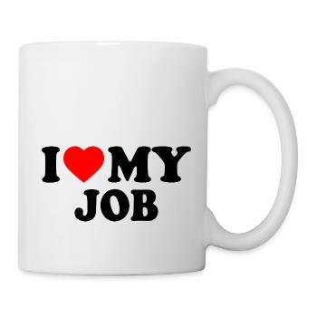 I love my job - Mug blanc - blanc - Droite