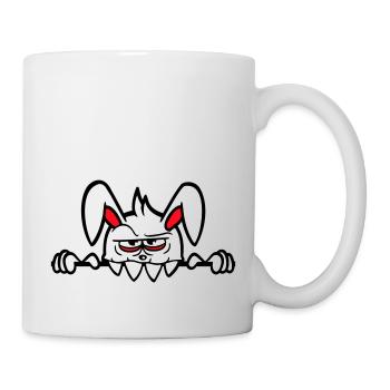 Hase Monster Böse Gefährlich Halloween Zähne Mauer - Tasse - Weiß - Rechts