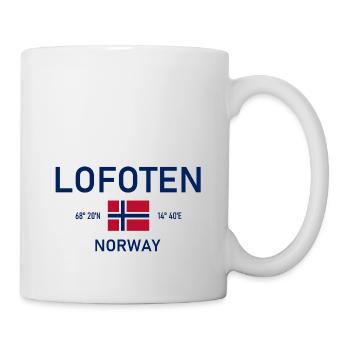 Lofoten - Norwegen - Koordinaten - Flagge - Tasse - Weiß - Rechts