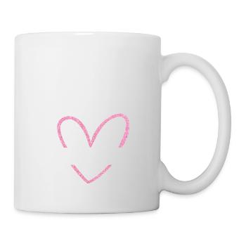 Brautzeuge Rosa Herz Glitzer - Tasse - Weiß - Rechts