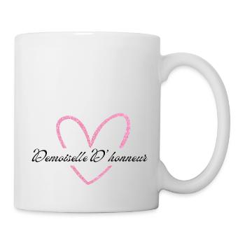 Bridesmaid Pink Heart Glitter - Mug - white - Right