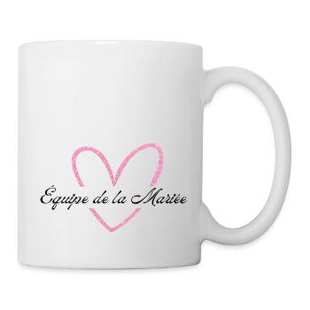 Team der Braut Glitzer Pink Herz - Tasse - Weiß - Rechts