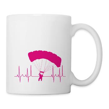 Gleitschirmfliegen, Fallschirm, kardiogramm - Tasse - Weiß - Rechts
