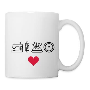 Nähen - Tasse - Weiß - Rechts