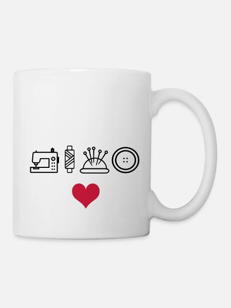 Nähen - Tasse - Weiß