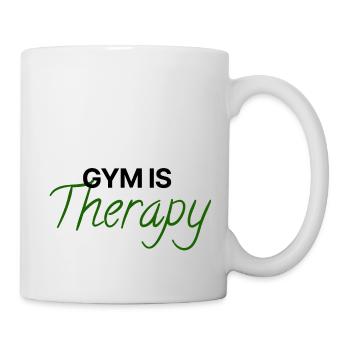 Motivation | Gym is Therapy | Sport ist Medizin - Tasse - Weiß - Rechts