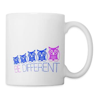 5 Be Different Eulen Vögel Freunde Reihe besonders - Tasse - Weiß - Rechts