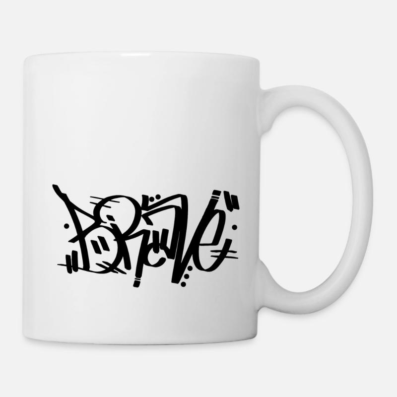 Mutig - Graffiti - Tasse - Weiß