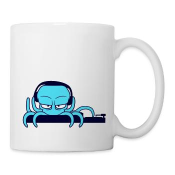 DJ Oktopus Mischpult Club Musik Party feiern Spaß - Tasse - Weiß - Rechts