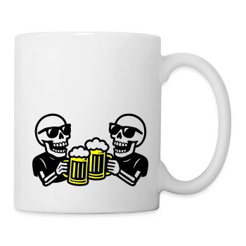 Skelett Party Bier Team - Tasse - Weiß - Rechts